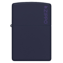 Зажигалка ZIPPO Логотип с темно-синем матовым покрытием | Logo Navy Matte, латунь/сталь, синяя, матовая, 38x13x57 мм для нанесения логотипа