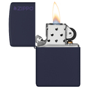 Зажигалка ZIPPO Логотип с темно-синем матовым покрытием | Logo Navy Matte, латунь/сталь, синяя, матовая, 38x13x57 мм для нанесения логотипа