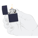 Зажигалка ZIPPO Логотип с темно-синем матовым покрытием | Logo Navy Matte, латунь/сталь, синяя, матовая, 38x13x57 мм для нанесения логотипа