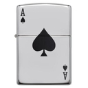 Зажигалка ZIPPO Туз пик с покрытием Глянцевый хром | Simple Spade Design High Polish Chrome, латунь/сталь, серебристая, 38x13x57 мм для нанесения логотипа