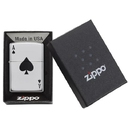 Зажигалка ZIPPO Туз пик с покрытием Глянцевый хром | Simple Spade Design High Polish Chrome, латунь/сталь, серебристая, 38x13x57 мм для нанесения логотипа