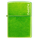 Зажигалка ZIPPO Логотип с кислотным зеленым покрытием | Logo Lurid, латунь/сталь, зеленая, глянцевая, 38x13x57 мм для нанесения логотипа