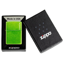 Зажигалка ZIPPO Логотип с кислотным зеленым покрытием | Logo Lurid, латунь/сталь, зеленая, глянцевая, 38x13x57 мм для нанесения логотипа