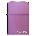 Зажигалка ZIPPO Логотип с глянцевым фиолетовым покрытием | Logo High Polish Purple, латунь/сталь, фиолетовая, глянцевая, 38x13x57 мм для нанесения логотипа
