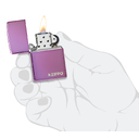 Зажигалка ZIPPO Логотип с глянцевым фиолетовым покрытием | Logo High Polish Purple, латунь/сталь, фиолетовая, глянцевая, 38x13x57 мм для нанесения логотипа