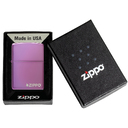 Зажигалка ZIPPO Логотип с глянцевым фиолетовым покрытием | Logo High Polish Purple, латунь/сталь, фиолетовая, глянцевая, 38x13x57 мм для нанесения логотипа