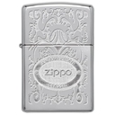 Зажигалка ZIPPO Филигранный логотип с покрытием Глянцевый хром | Crown Stamp™ High Polish Chrome, латунь/сталь, серебристая, 38x13x57 мм для нанесения логотипа