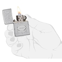 Зажигалка ZIPPO Филигранный логотип с покрытием Глянцевый хром | Crown Stamp™ High Polish Chrome, латунь/сталь, серебристая, 38x13x57 мм для нанесения логотипа