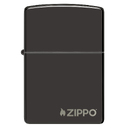 Зажигалка ZIPPO Логотип с черным глянцевым покрытием | Logo High Polish Black, латунь/сталь, чёрная с логотипом, глянцевая, 38x13x57 мм для нанесения логотипа
