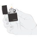 Зажигалка ZIPPO Логотип с черным глянцевым покрытием | Logo High Polish Black, латунь/сталь, чёрная с логотипом, глянцевая, 38x13x57 мм для нанесения логотипа