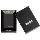Зажигалка ZIPPO Логотип с черным глянцевым покрытием | Logo High Polish Black, латунь/сталь, чёрная с логотипом, глянцевая, 38x13x57 мм для нанесения логотипа