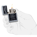 Зажигалка ZIPPO Джек Дэниэлс с покрытием поцарапанный хром | Jack Daniels® Street Chrome, латунь/сталь, серебристая, 38x13x57мм для нанесения логотипа
