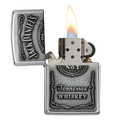 Зажигалка ZIPPO Эмблема Джек Дэниэлс с покрытием Глянцевый хром | Jack Daniels® Emblem High Polish Chrome, латунь/сталь, серебристая, 38x13x57 мм для нанесения логотипа