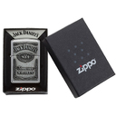 Зажигалка ZIPPO Эмблема Джек Дэниэлс с покрытием Глянцевый хром | Jack Daniels® Emblem High Polish Chrome, латунь/сталь, серебристая, 38x13x57 мм для нанесения логотипа