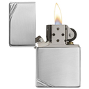 Зажигалка ZIPPO Винтажная 1937 с полосками с покрытием Глянцевый хром | Vintage™Series 1937 High Polish Chrome, латунь/сталь, серебристая, 38x13x57 мм для нанесения логотипа