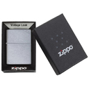 Зажигалка ZIPPO Винтажная с покрытием поцарапанный хром | Vintage Street Chrome, латунь/сталь, серебристая, матовая, 38x13x57 мм для нанесения логотипа