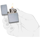 Зажигалка ZIPPO Винтажная с покрытием поцарапанный хром | Vintage Street Chrome, латунь/сталь, серебристая, матовая, 38x13x57 мм для нанесения логотипа