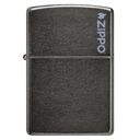 Зажигалка ZIPPO Логотип с темно-серым покрытием | Logo Gray Dusk, латунь/сталь, серая, матовая, 38x13x57 мм для нанесения логотипа
