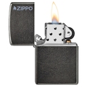 Зажигалка ZIPPO Логотип с темно-серым покрытием | Logo Gray Dusk, латунь/сталь, серая, матовая, 38x13x57 мм для нанесения логотипа