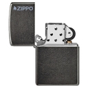 Зажигалка ZIPPO Логотип с темно-серым покрытием | Logo Gray Dusk, латунь/сталь, серая, матовая, 38x13x57 мм для нанесения логотипа