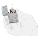 Зажигалка ZIPPO Молитва о безмятежности с покрытием сатинированный хром | Serenity Prayer Satin Chrome, латунь/сталь, серебристая, матовая,38x13x57 мм для нанесения логотипа