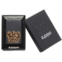 Зажигалка ZIPPO Три обезьяны с черным матовым покрытием | Three Monkeys Black Matte, латунь/сталь, чёрная, матовая, 38x13x57 мм для нанесения логотипа
