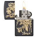 Зажигалка ZIPPO Джокер с черным матовым покрытием | Joker Black Matte, латунь/сталь, черная, 38x13x57 мм для нанесения логотипа