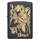 Зажигалка ZIPPO Джокер с черным матовым покрытием | Joker Black Matte, латунь/сталь, черная, 38x13x57 мм для нанесения логотипа