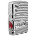 Зажигалка ZIPPO Armor® Заклепки с покрытием Глянцевый хром | Bolts Design High Polish Chrome, латунь/сталь, серебристая, 38x13x57 мм для нанесения логотипа