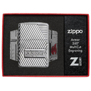 Зажигалка ZIPPO Armor® Заклепки с покрытием Глянцевый хром | Bolts Design High Polish Chrome, латунь/сталь, серебристая, 38x13x57 мм для нанесения логотипа