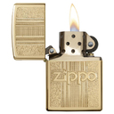 Зажигалка ZIPPO Графический узор с покрытием Глянцевая латунь | Pattern Design High Polish Brass, латунь/сталь, золотистая, 38x13x57 мм для нанесения логотипа
