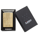 Зажигалка ZIPPO Графический узор с покрытием Глянцевая латунь | Pattern Design High Polish Brass, латунь/сталь, золотистая, 38x13x57 мм для нанесения логотипа