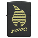 Зажигалка ZIPPO с покрытием Black Matte,латунь/сталь, черная, 38x13x57 мм для нанесения логотипа