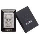 Зажигалка ZIPPO Череп с покрытием матовый хром | Skull Design Brushed Chrome, латунь/сталь, серебристая, 38x13x57 мм для нанесения логотипа