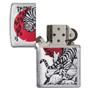 Зажигалка ZIPPO Азиатский тигр с покрытием матовый хром | Asian Tiger Brushed Chrome, латунь/сталь, серебристая, 38x13x57 мм для нанесения логотипа