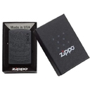 Зажигалка ZIPPO Черный мотив с черным матовым покрытием | Tone on Tone Design Black Matte, латунь/сталь, чёрная, 38x13x57 мм для нанесения логотипа