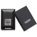 Зажигалка ZIPPO Логотип в золоте с черным покрытием с кракелюром | Gold Zippo Logo Black Crackle™, латунь/сталь, чёрная, матовая, 38x13x57 мм для нанесения логотипа