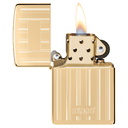 Зажигалка ZIPPO классическая с покрытием Глянцевая латунь | Classic High Polish Brass, латунь/сталь, золотистая, 38x13x57 мм для нанесения логотипа