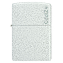 Зажигалка ZIPPO Логотип с ледяным покрытием | Logo Glacier, латунь/сталь, белая, матовая, 38x13x57 мм для нанесения логотипа