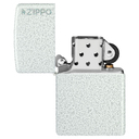 Зажигалка ZIPPO Логотип с ледяным покрытием | Logo Glacier, латунь/сталь, белая, матовая, 38x13x57 мм для нанесения логотипа