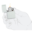 Зажигалка ZIPPO Логотип с ледяным покрытием | Logo Glacier, латунь/сталь, белая, матовая, 38x13x57 мм для нанесения логотипа