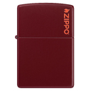 Зажигалка ZIPPO Логотип с покрытием мерло | Logo Merlot, латунь/сталь, бордовая, глянцевая, 38x13x57 мм для нанесения логотипа