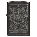 Зажигалка ZIPPO Колесо фортуны с черным глянцевым покрытием | Wheel Of Fortune High Polish Black, латунь/сталь, черная, глянцевая, 38x13x57 мм для нанесения логотипа