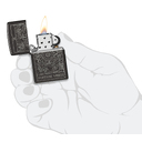 Зажигалка ZIPPO Колесо фортуны с черным глянцевым покрытием | Wheel Of Fortune High Polish Black, латунь/сталь, черная, глянцевая, 38x13x57 мм для нанесения логотипа