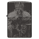 Зажигалка ZIPPO Король скелетов с черным глянцевым покрытием | Skull King High Polish Black, латунь/сталь, черная, глянцевая, 38x13x57 мм для нанесения логотипа