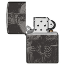 Зажигалка ZIPPO Король скелетов с черным глянцевым покрытием | Skull King High Polish Black, латунь/сталь, черная, глянцевая, 38x13x57 мм для нанесения логотипа