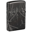 Зажигалка ZIPPO Король скелетов с черным глянцевым покрытием | Skull King High Polish Black, латунь/сталь, черная, глянцевая, 38x13x57 мм для нанесения логотипа