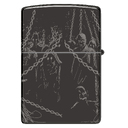 Зажигалка ZIPPO Король скелетов с черным глянцевым покрытием | Skull King High Polish Black, латунь/сталь, черная, глянцевая, 38x13x57 мм для нанесения логотипа