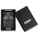 Зажигалка ZIPPO Король скелетов с черным глянцевым покрытием | Skull King High Polish Black, латунь/сталь, черная, глянцевая, 38x13x57 мм для нанесения логотипа
