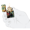 Зажигалка ZIPPO Нарисованный тигр с покрытием Искусственно состаренная латунь | Painted Tiger 540 Tumbled Brass,латунь/сталь,разноцветная, 38x13x57 мм для нанесения логотипа